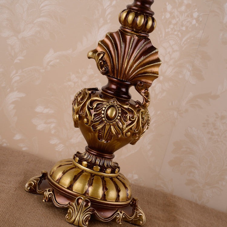 Pastoral Flower Lampshade Carved Table Lamp M13