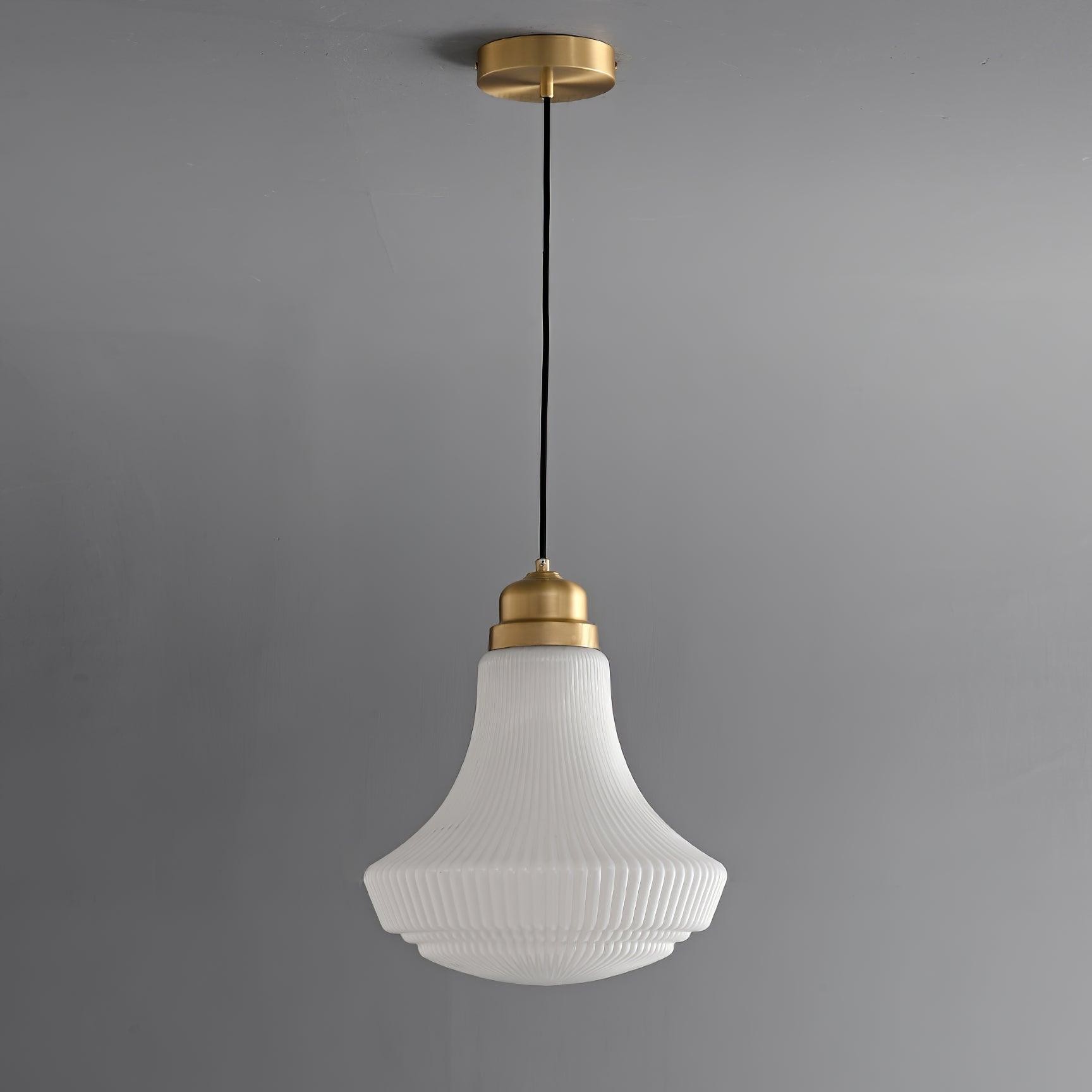 Classical Brass Alabaster Glass Pendant Lamp M424