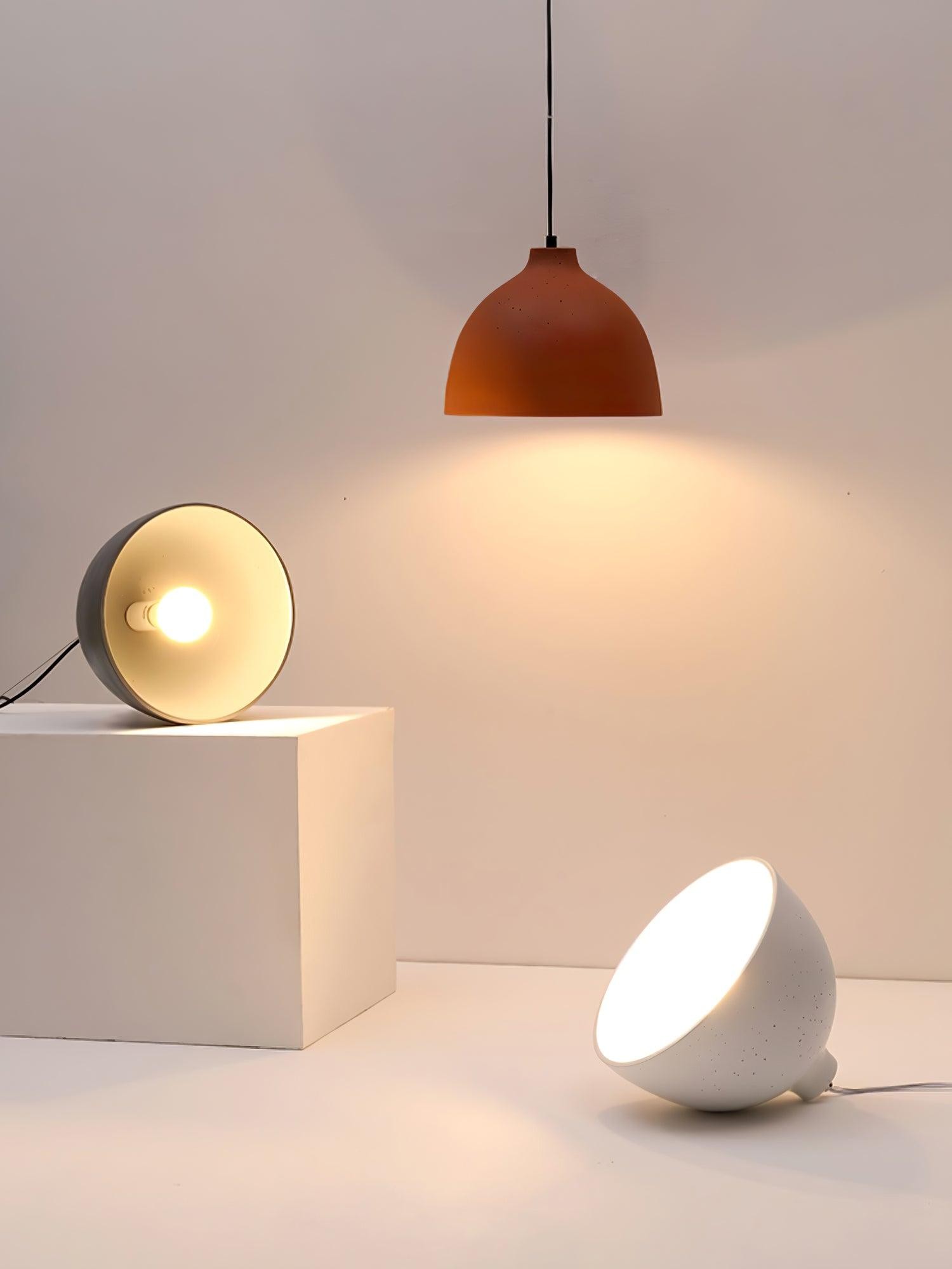 Modern Minimalist Industrial Resin Bowl LED Pendant Light M433