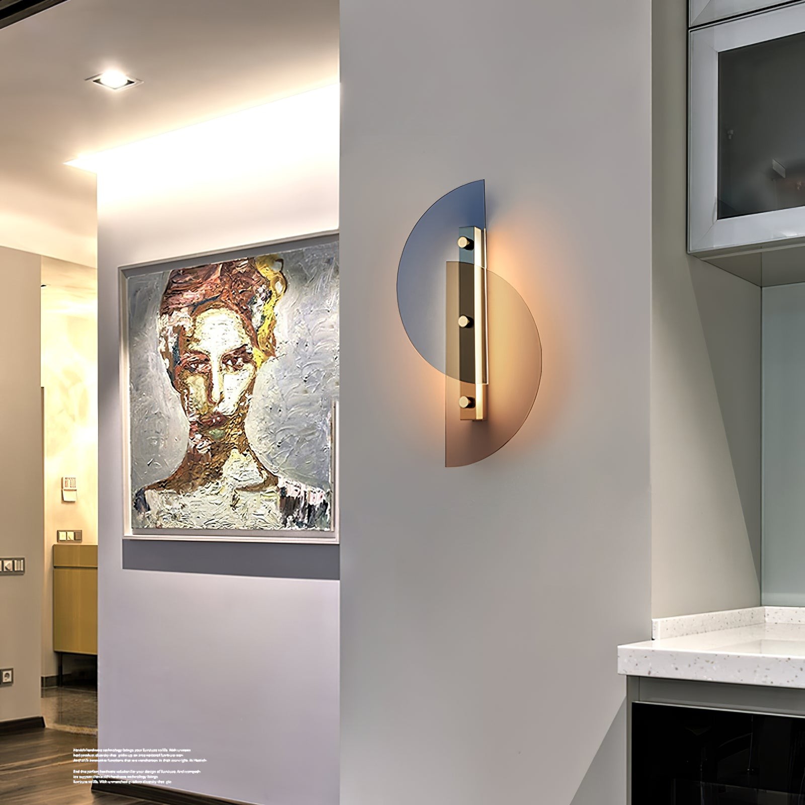 Simple Fan-Shaped Glass Arc Wall Lamp M121
