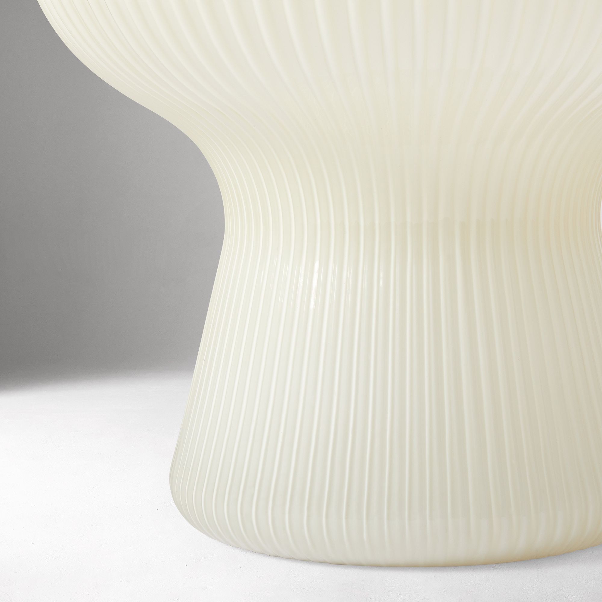 Nera Ribbed Glass Table Lamp Retro - Modern Design Glow Nightstand Accent T626