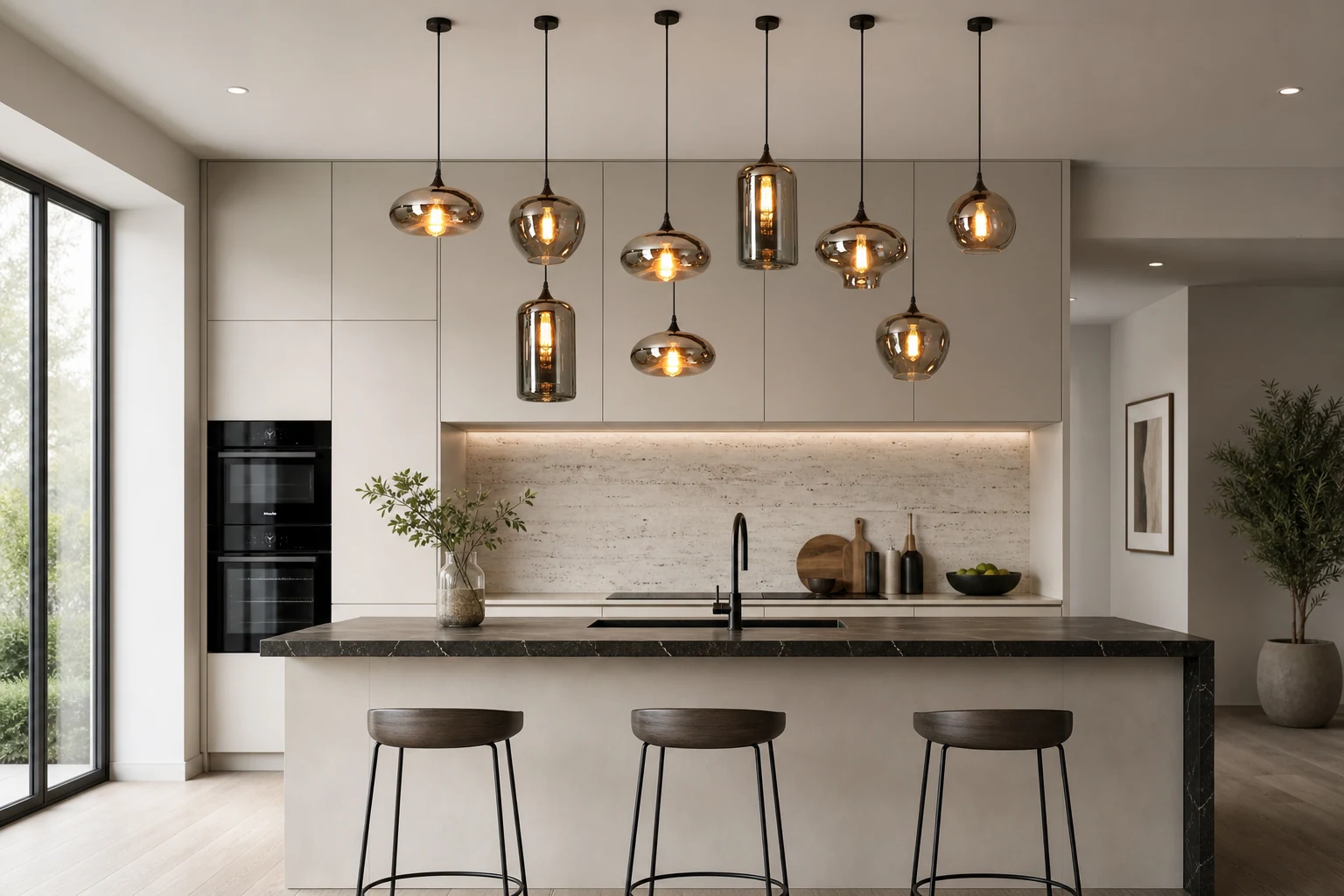Lampa wisząca w kształcie butelki D363, scena lifestylowa
