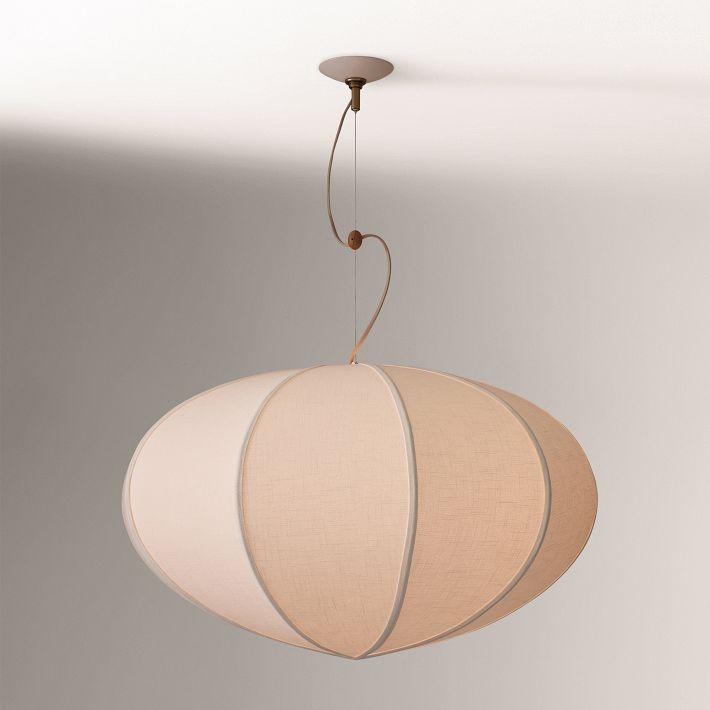 Alvian Pendant Light - Linen Shade with Adjustable Height for Cozy Dining T216