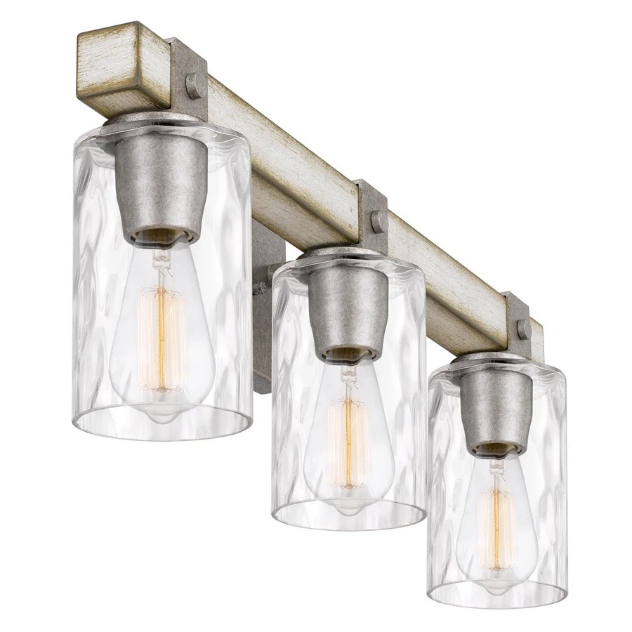 Industrial Wash Wood Cylindrical Glass Wall Lamp S111