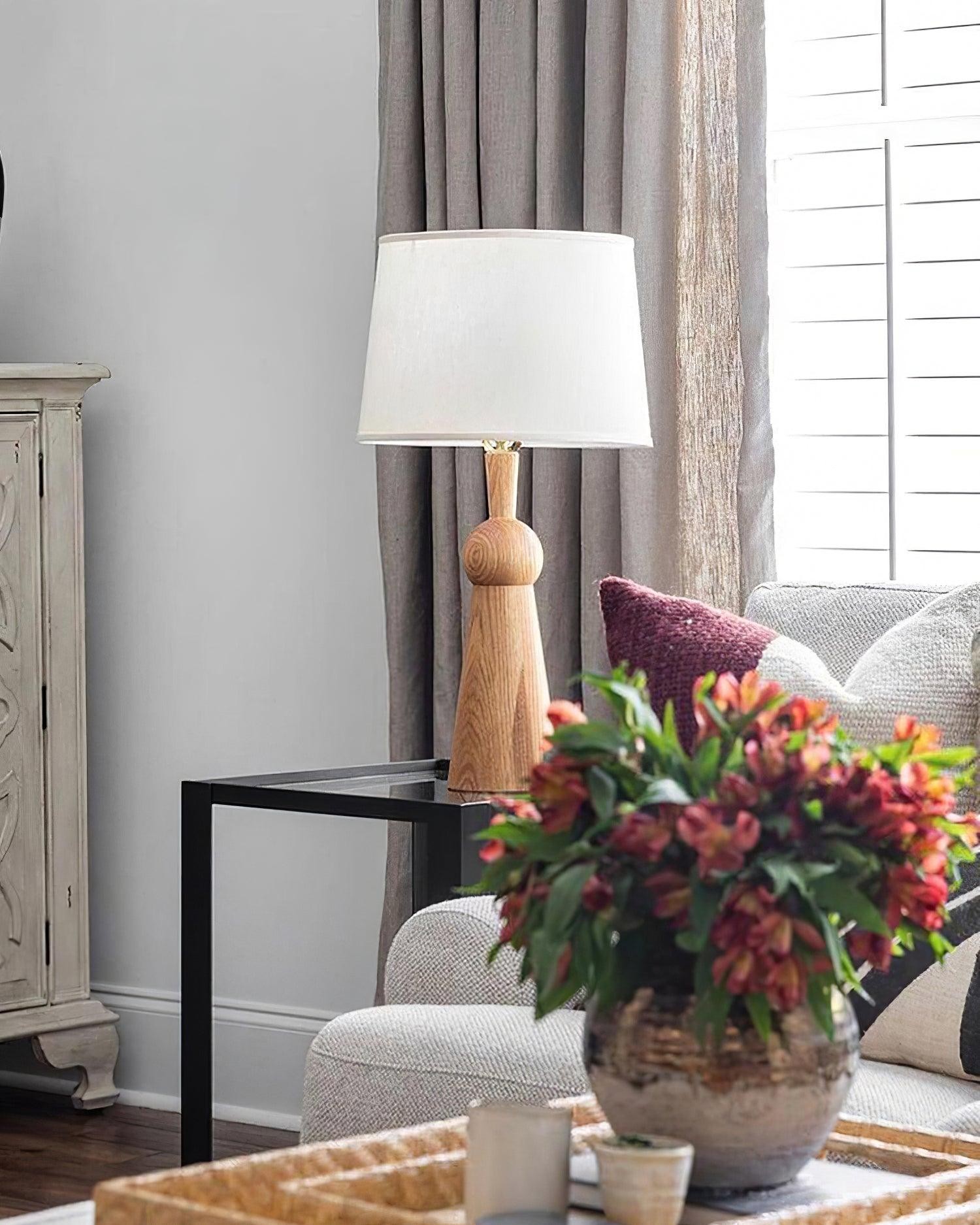 Nordic Retro Solid Wood Fabric Table Lamp M87