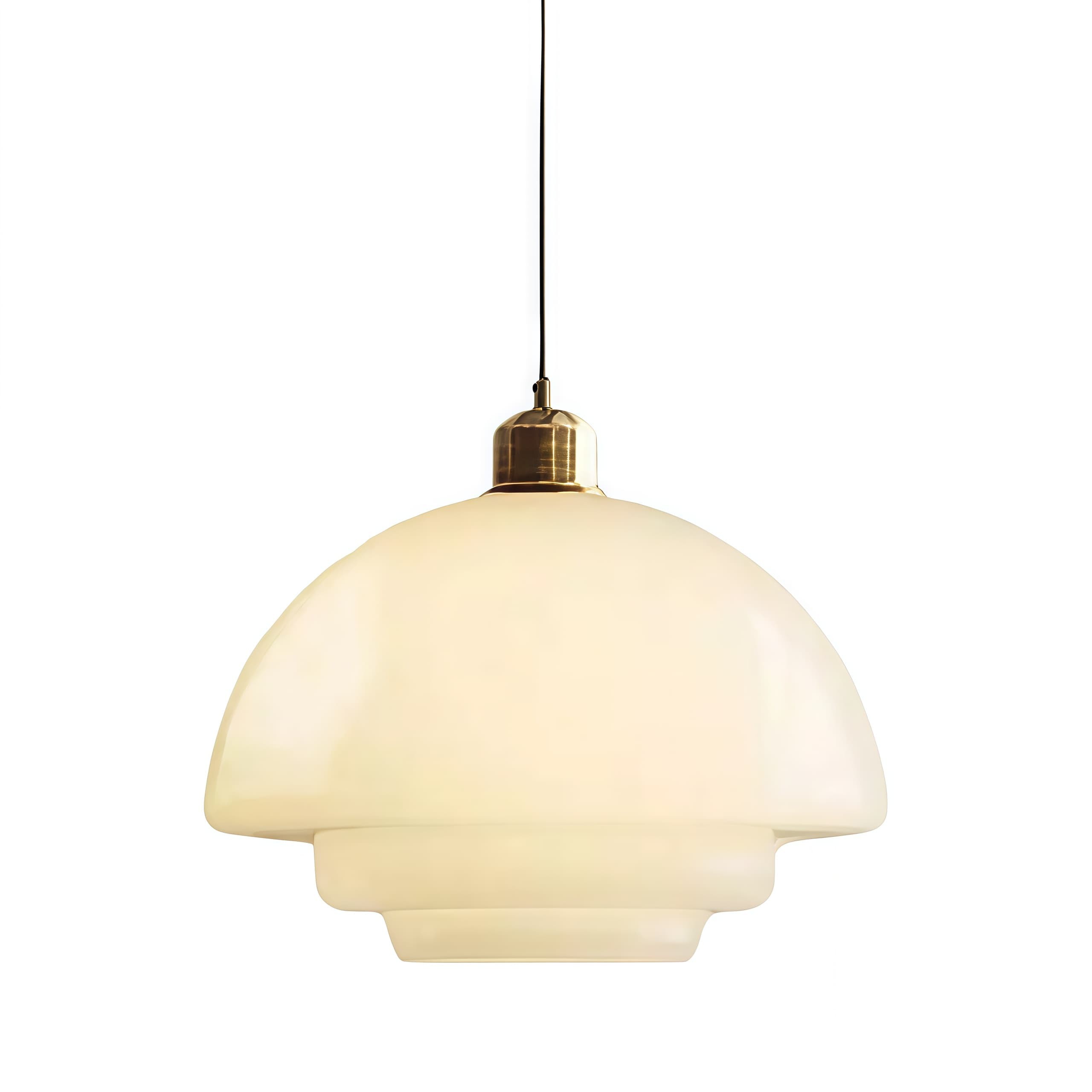 Mid-Century Art Milk White Glass Pendant Lamp S81