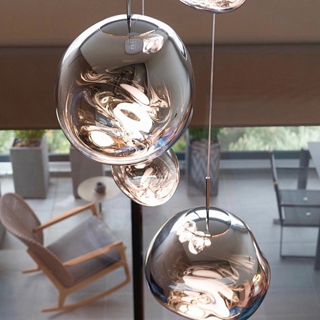 Dynamic Surface Pendant Light For Living Room S09