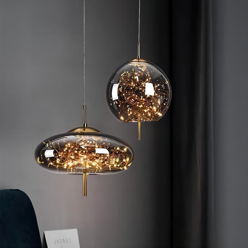 Scandinavian Cylinder Oval Glass Pendant Light M163
