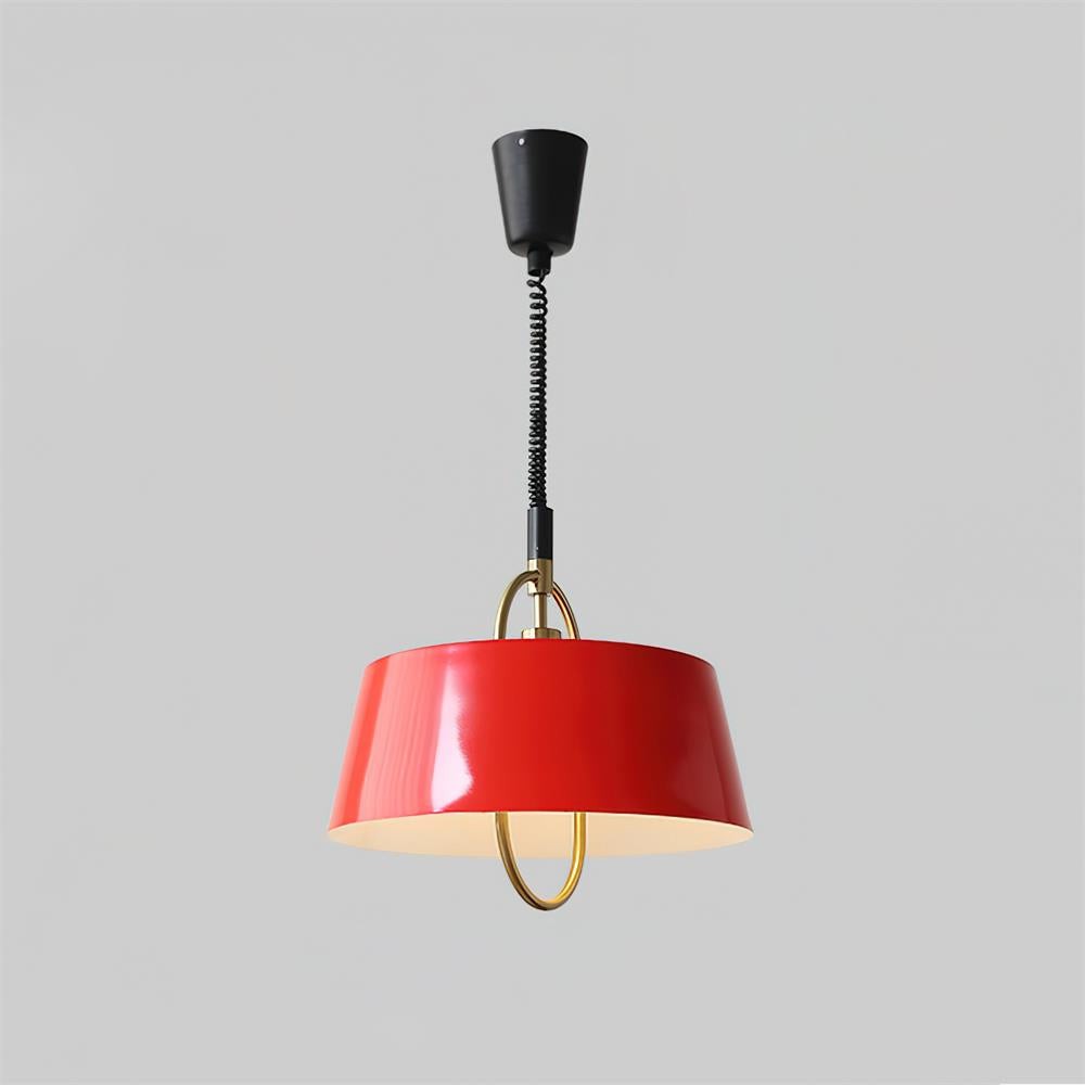 Retro Classic Drum Shaped Retractable Metal Pendant Lamp M409