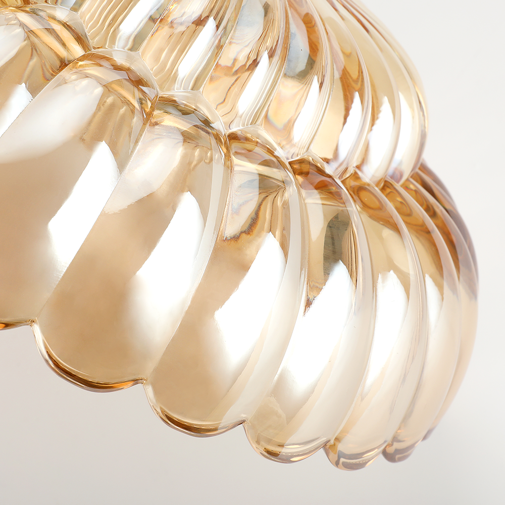 Orilanavo Semi Flush Mount Ceiling Lights Umbrella Shape Glass Lamp G58