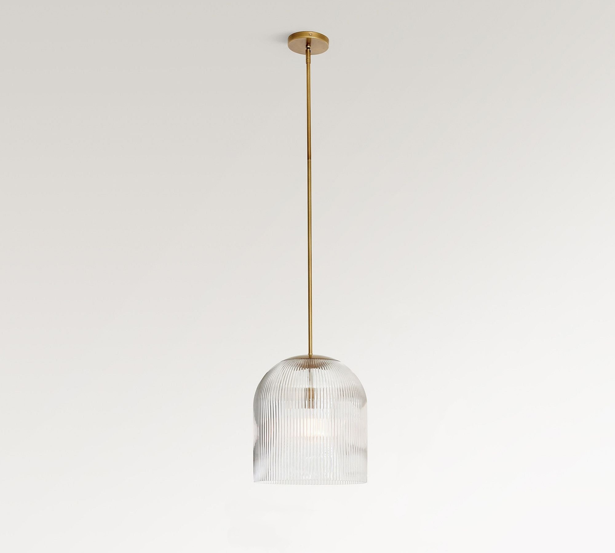 Bravira Ribbed Glass Pendant Light - Elegant Kitchen Island Lamp T073