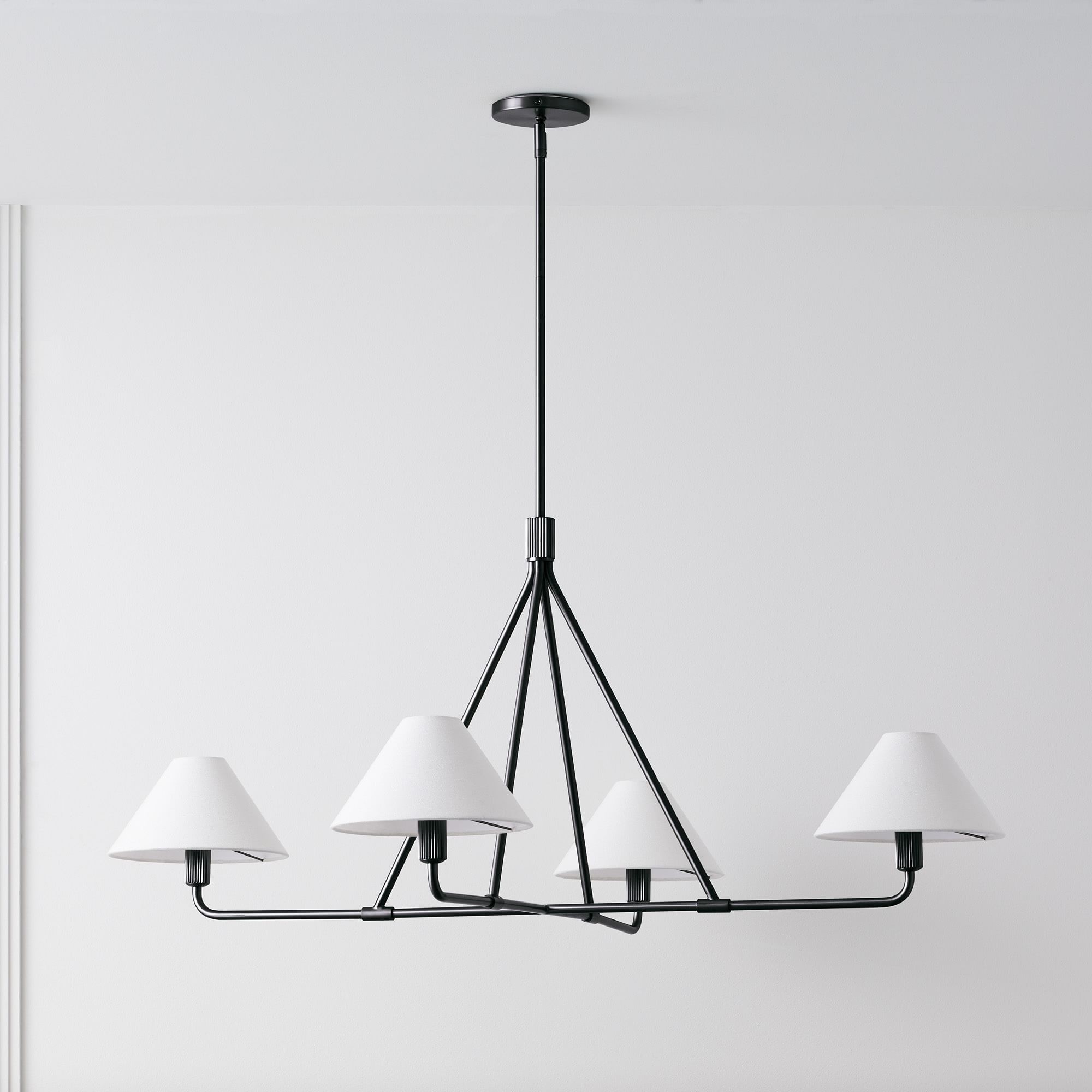 Diora Sleek Metal & Fabric Chandelier for Dining Room T038