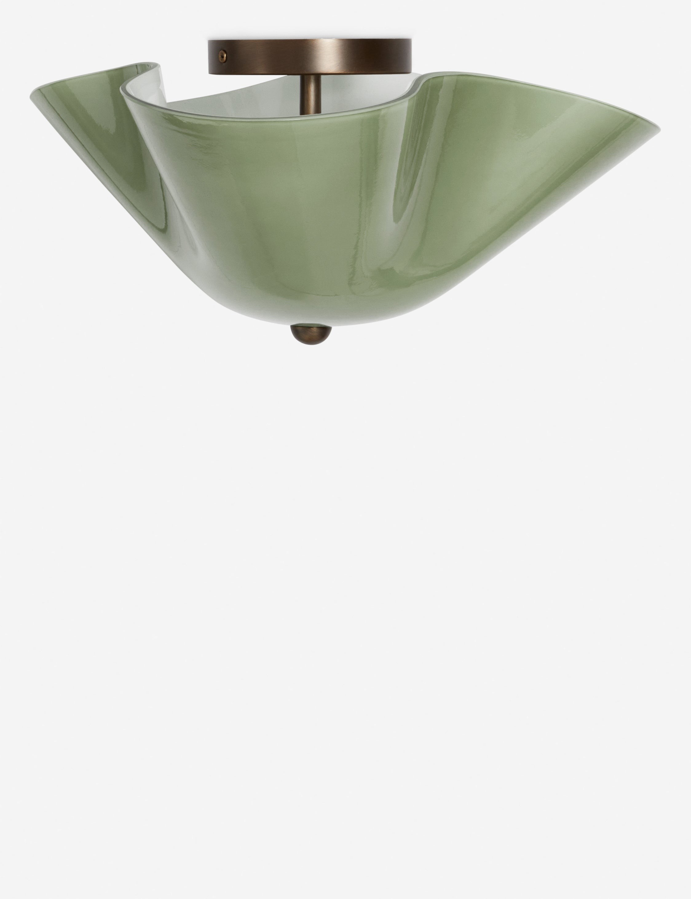 Bellina Glass Flush Mount Ceiling Light - Brass Accent Modern Fixture T283