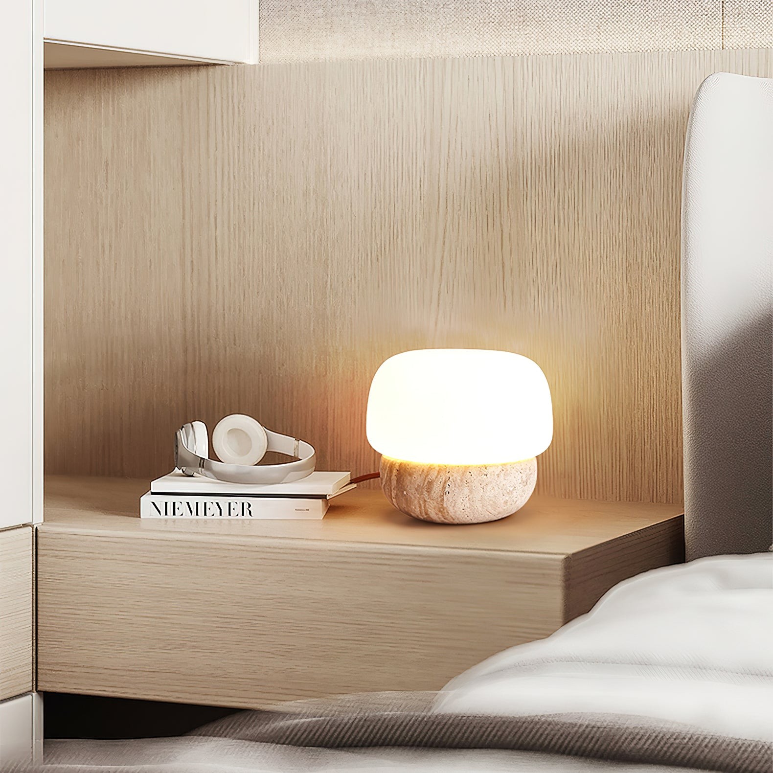 Nordic Style Round Travertine Table Lamp M73