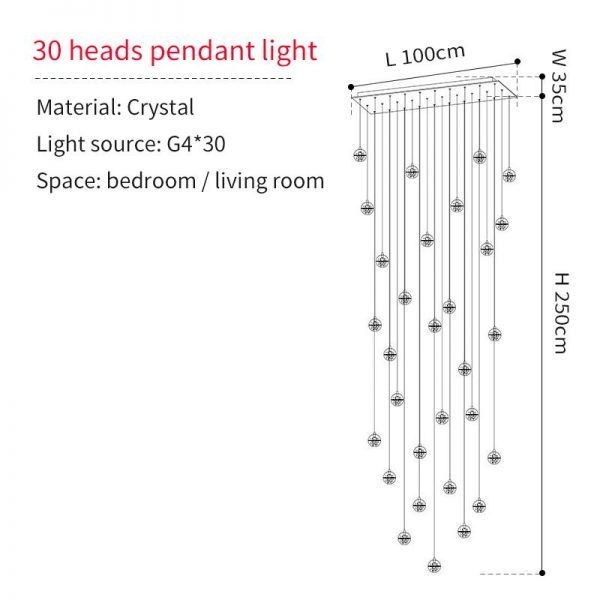 Crystal Ball Pendant Light For Living Room