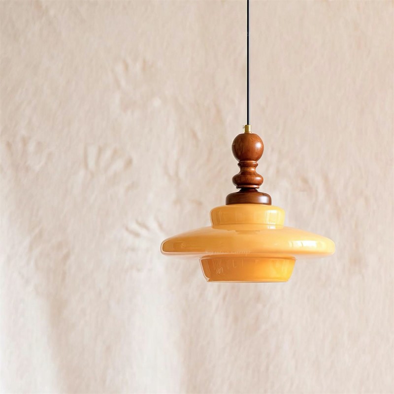 Medieval Cream Glass Pendant Lamp M274
