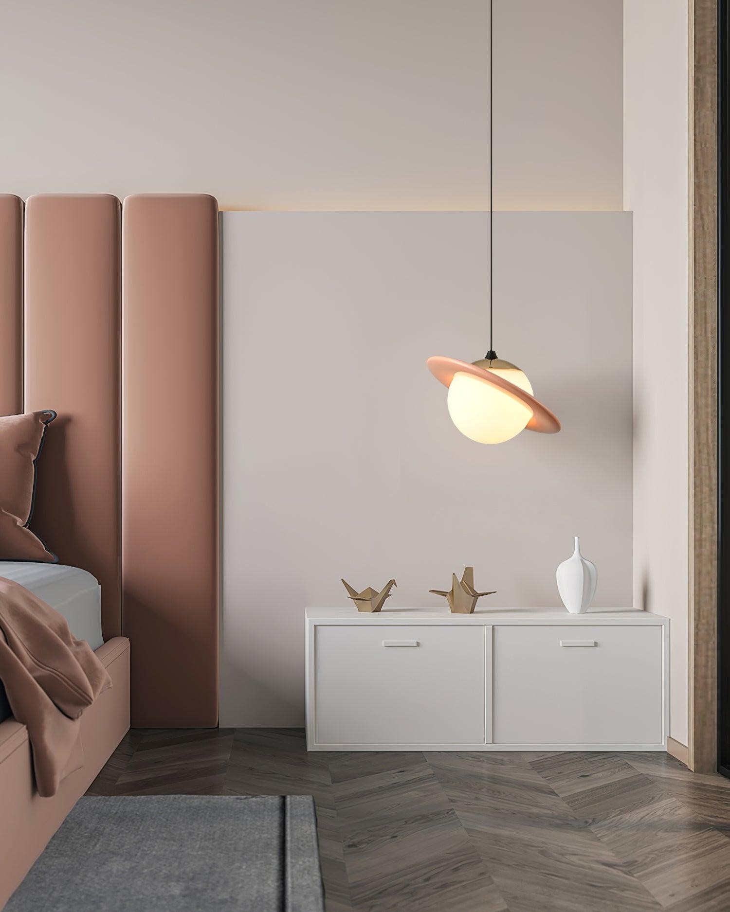 Romantic Saturn Planet Pendant Lamp for Bedroom M519