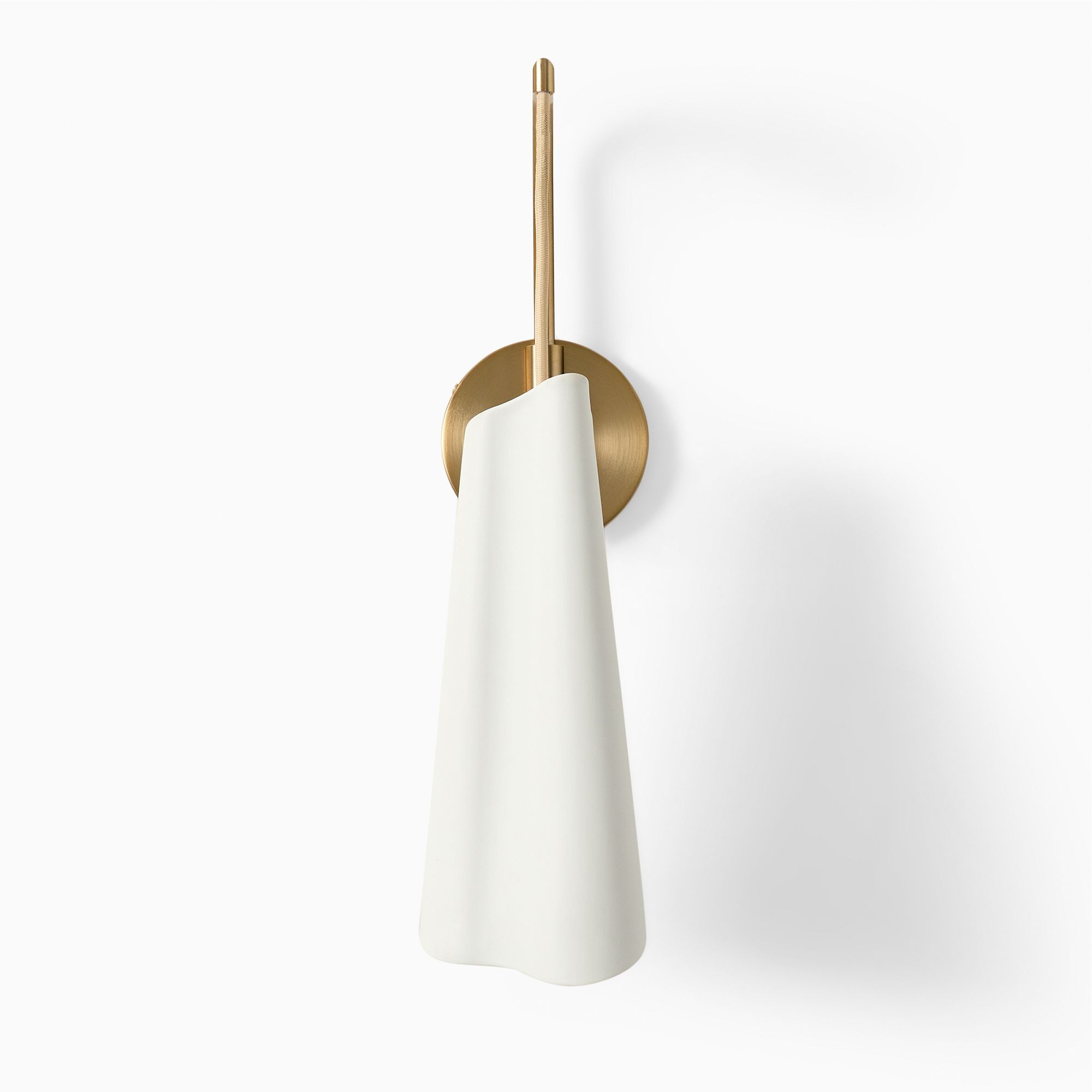 Orovia Sleek Wall Sconce – Ceramic & Metal Champagne Brass T250