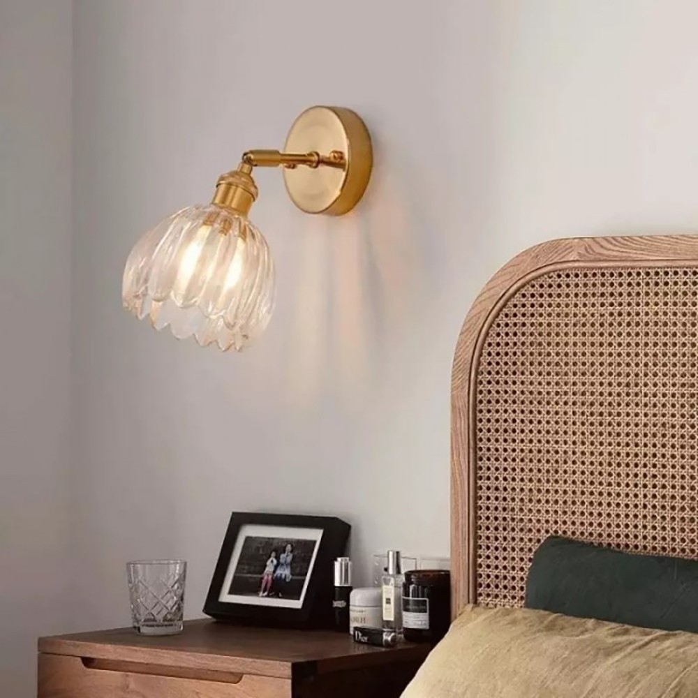 Retro Flower Bud Tulip Glass Wall Lamp S98
