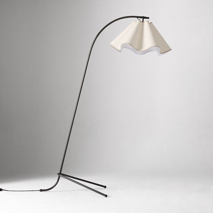 Oslan Scalloped Shade Floor Lamp - Modern Lighting with Arched Base T012