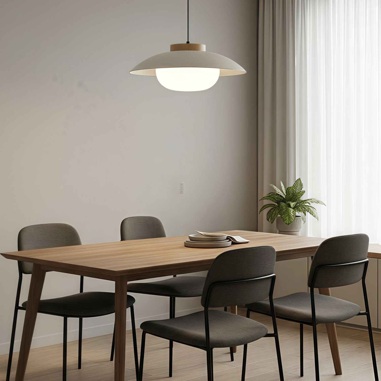 Oribela Modern Minimalist Pendant Lamp - Contemporary Saucer Style Lighting for Living or Dining T587