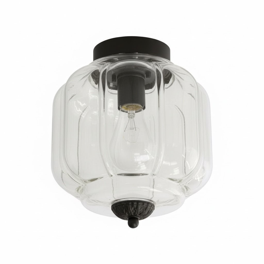 Vintage Eloise Milk Glass Flush Mount Ceiling Light - Vintage Charm Soft Glow T287
