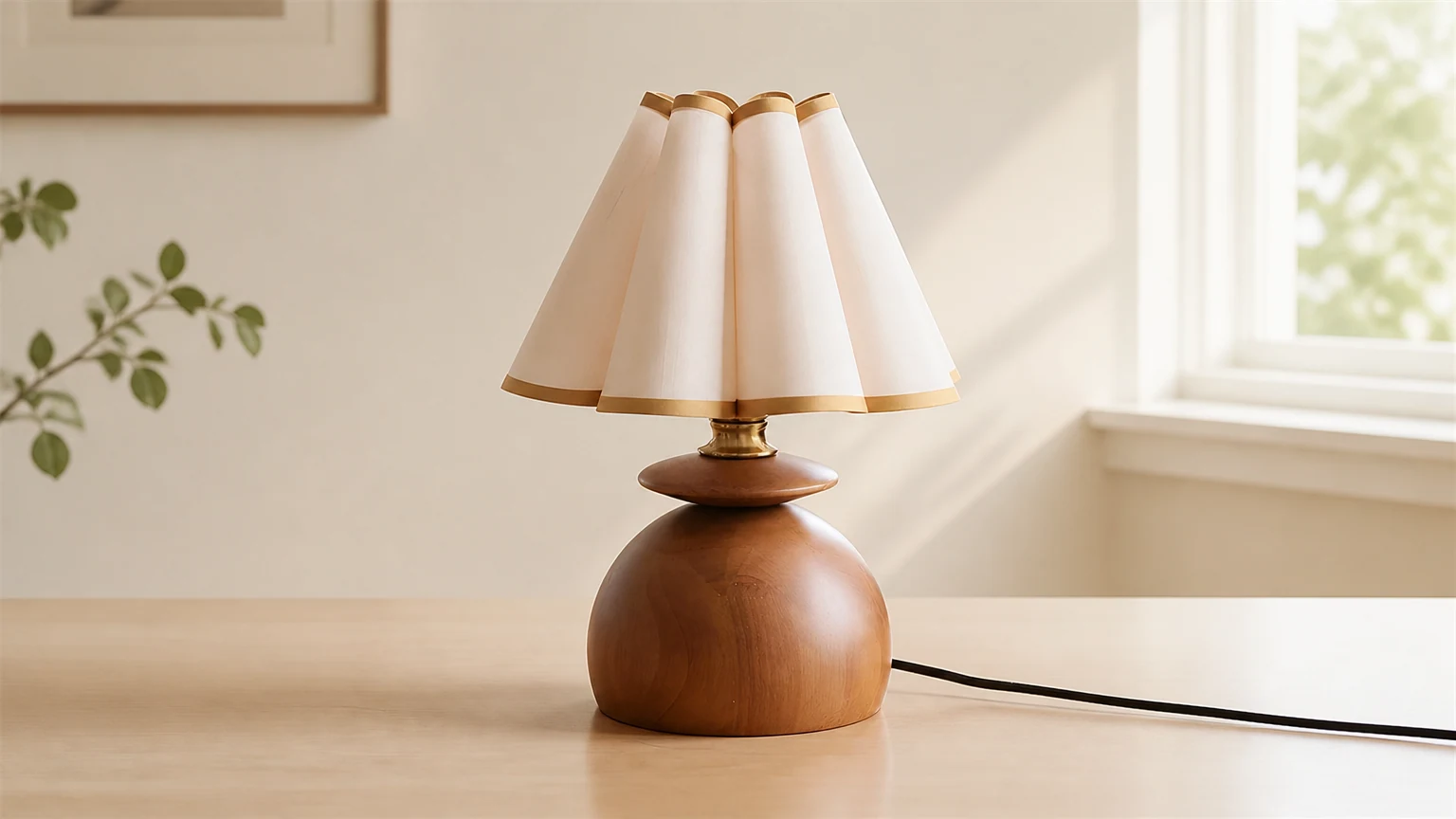 Lampa stołowa Elmora D366 w ciepłej oprawie wnętrza
