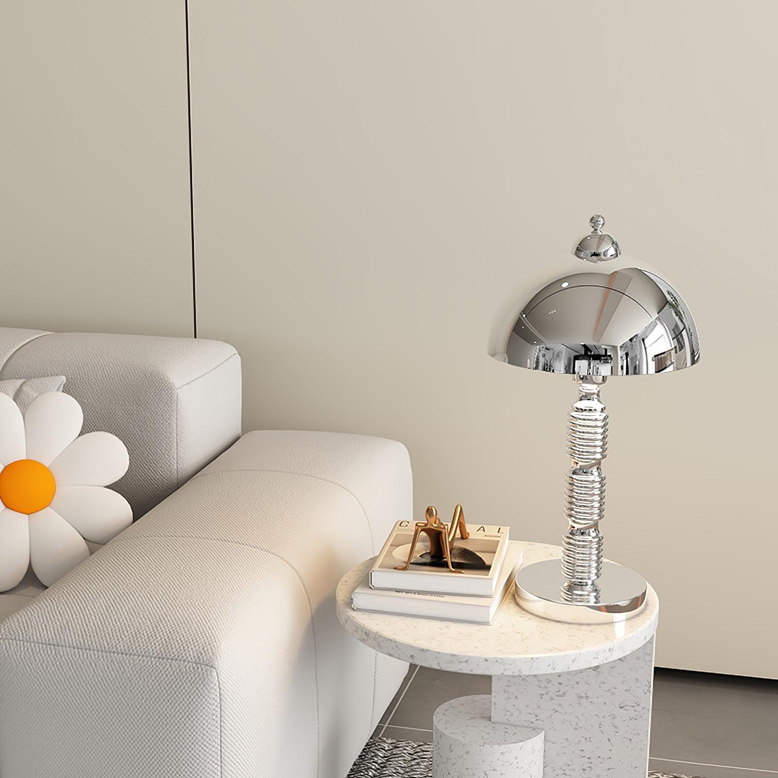 Nordic Iron Round Shade Pleated Base Table Lamp M360