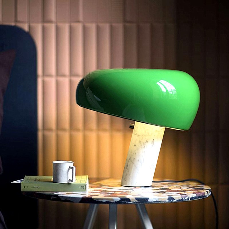 Modern Scandinavian Curved Marble Table Lamp
