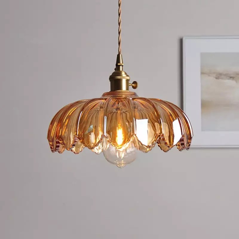 Retro Petal Glass Pendant Light S89