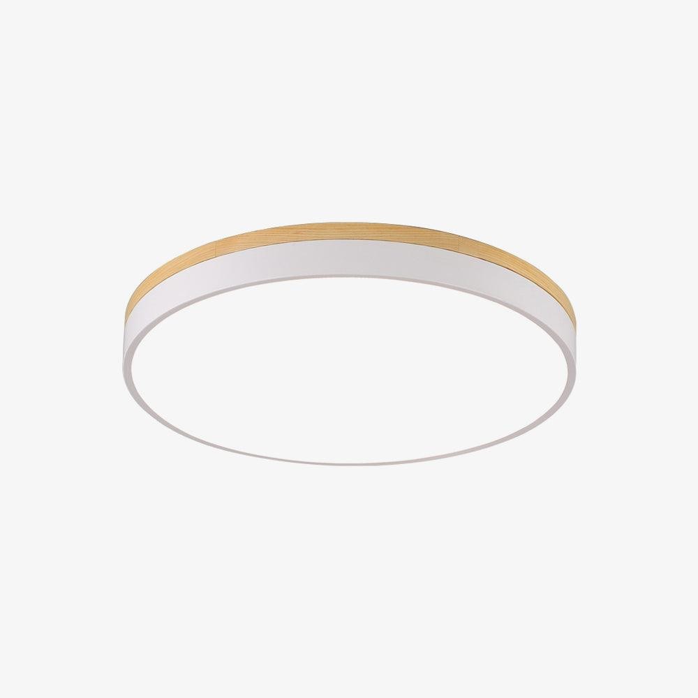 White Round Wooden Ceiling Lamp M298