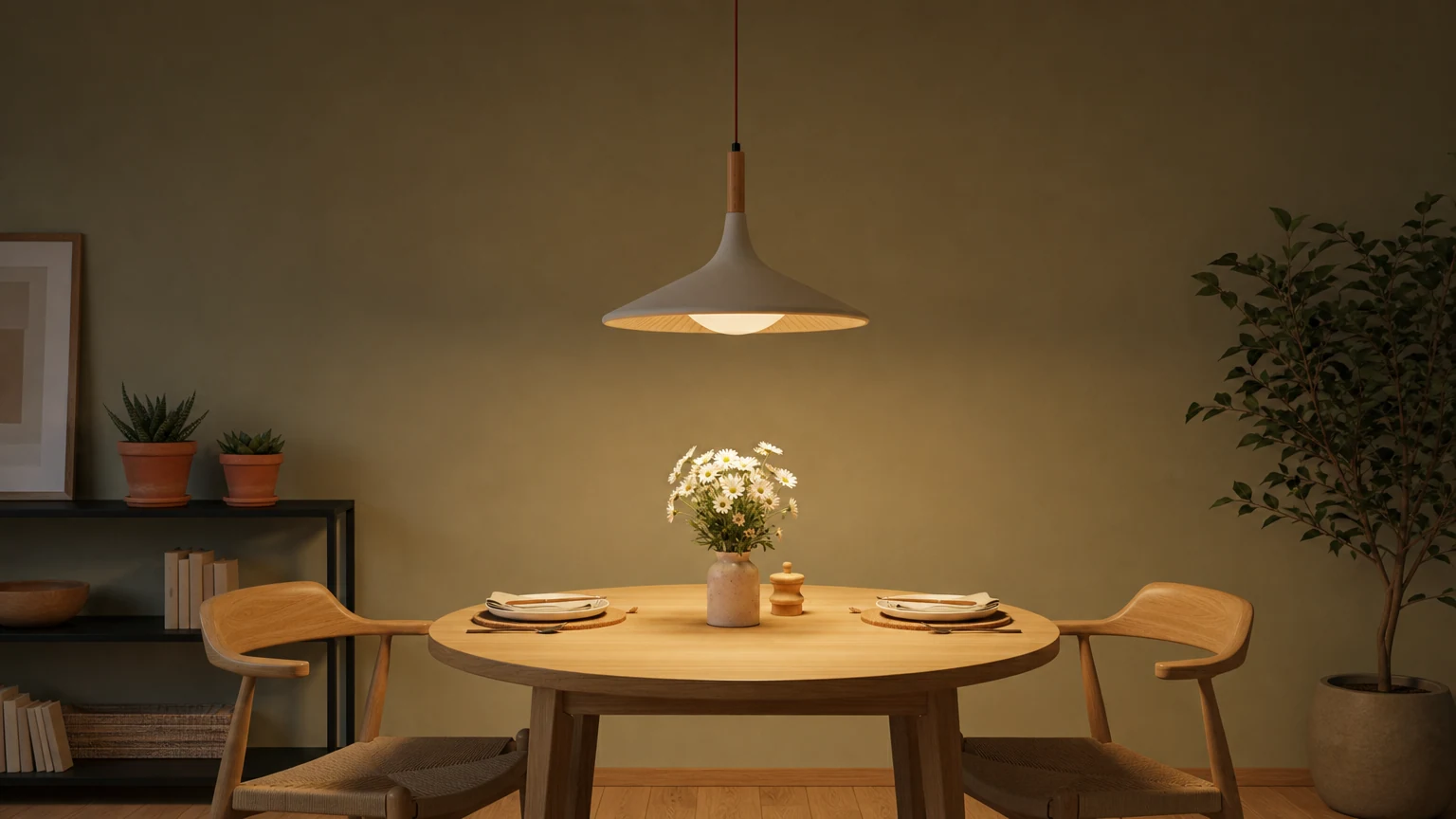 Lampa wisząca Cascade Breeze D226 w ciepłej scenerii wnętrza