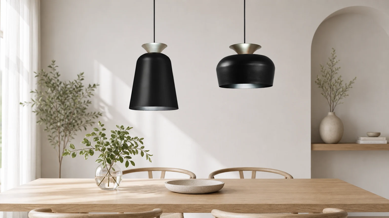 Lampa wisząca GRONCHE w poziomej scenie pomieszczenia
