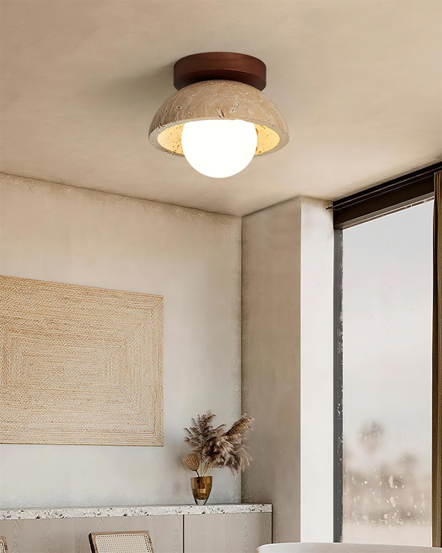 Wabi-Sabi Style Travertine Ceiling Light M221