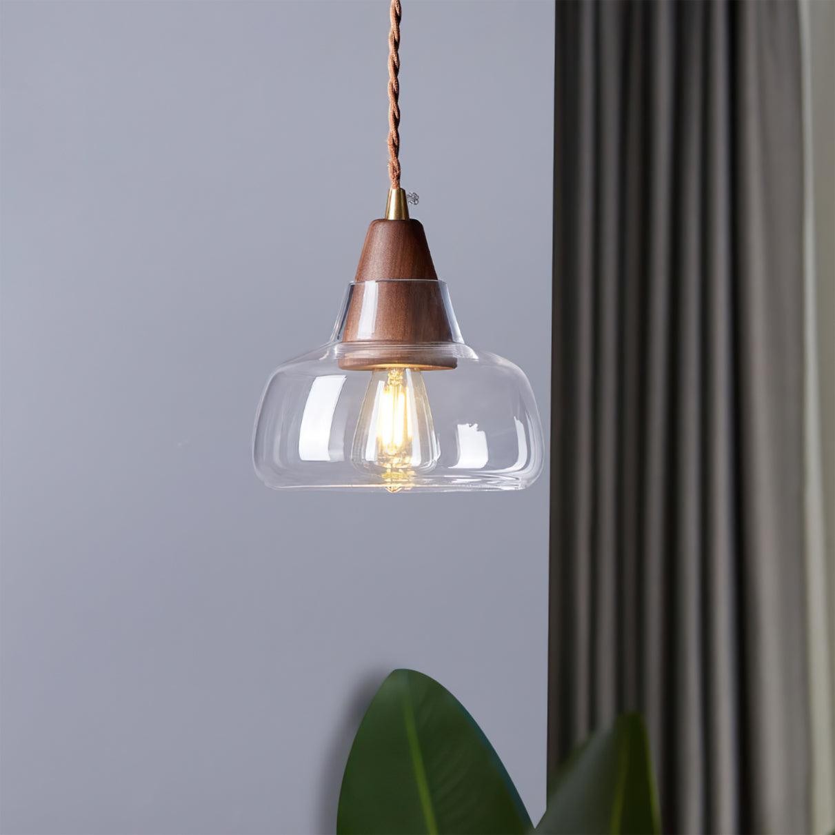 Walnut Glass Pendant Lamp M301