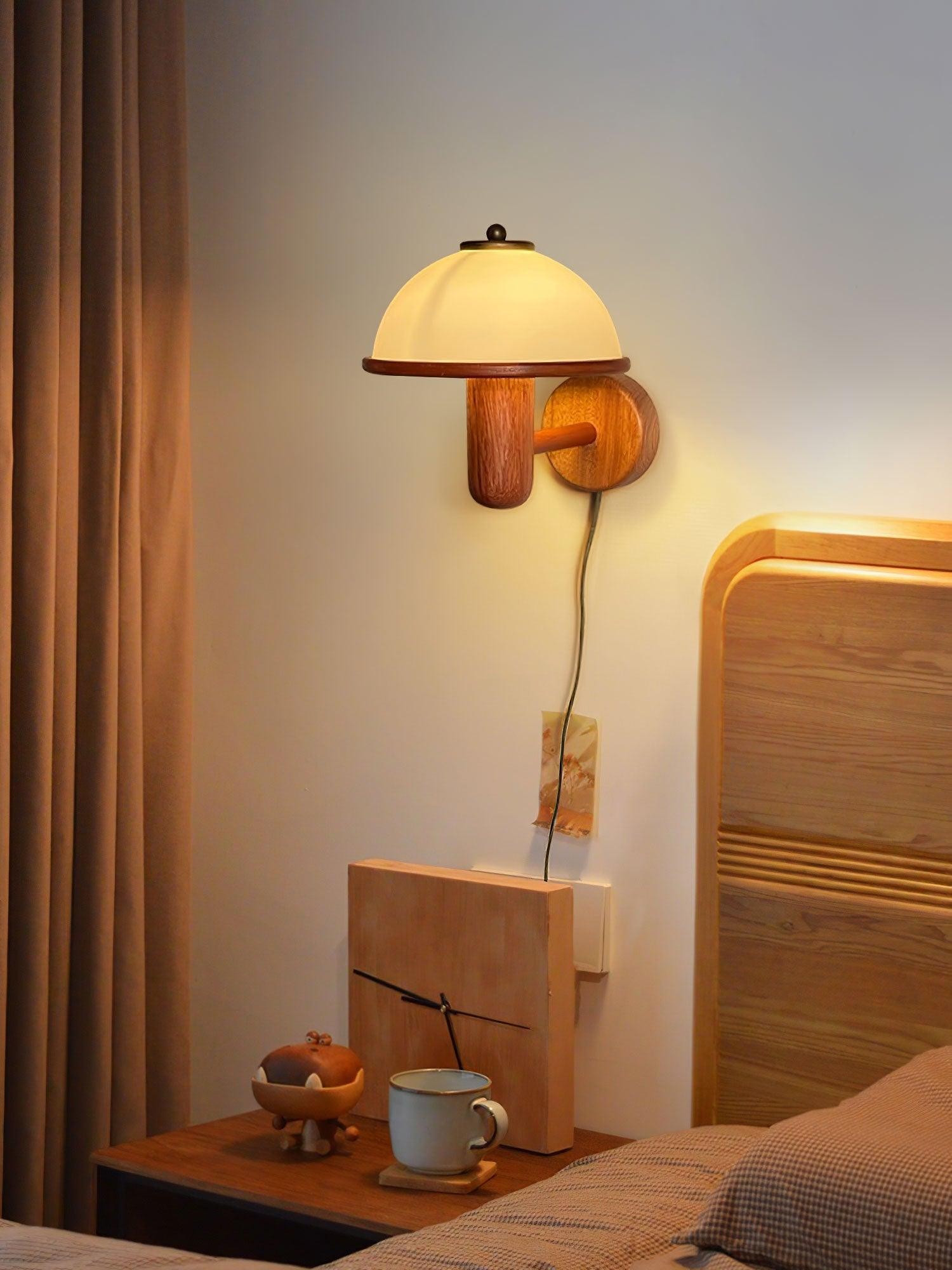Mushroom Wood Wall Lamp M350