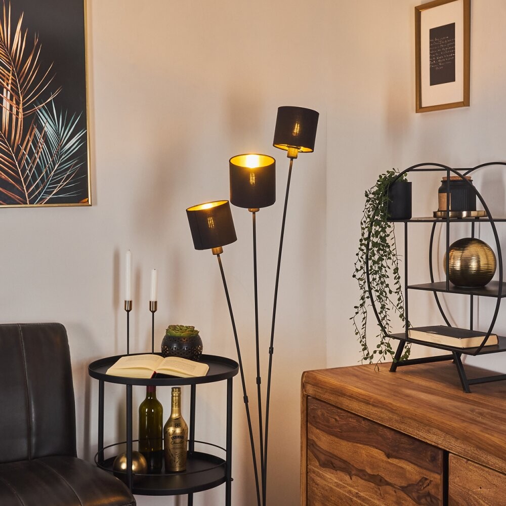 Metal Matte Black Fabric Shade Floor Lamp S67