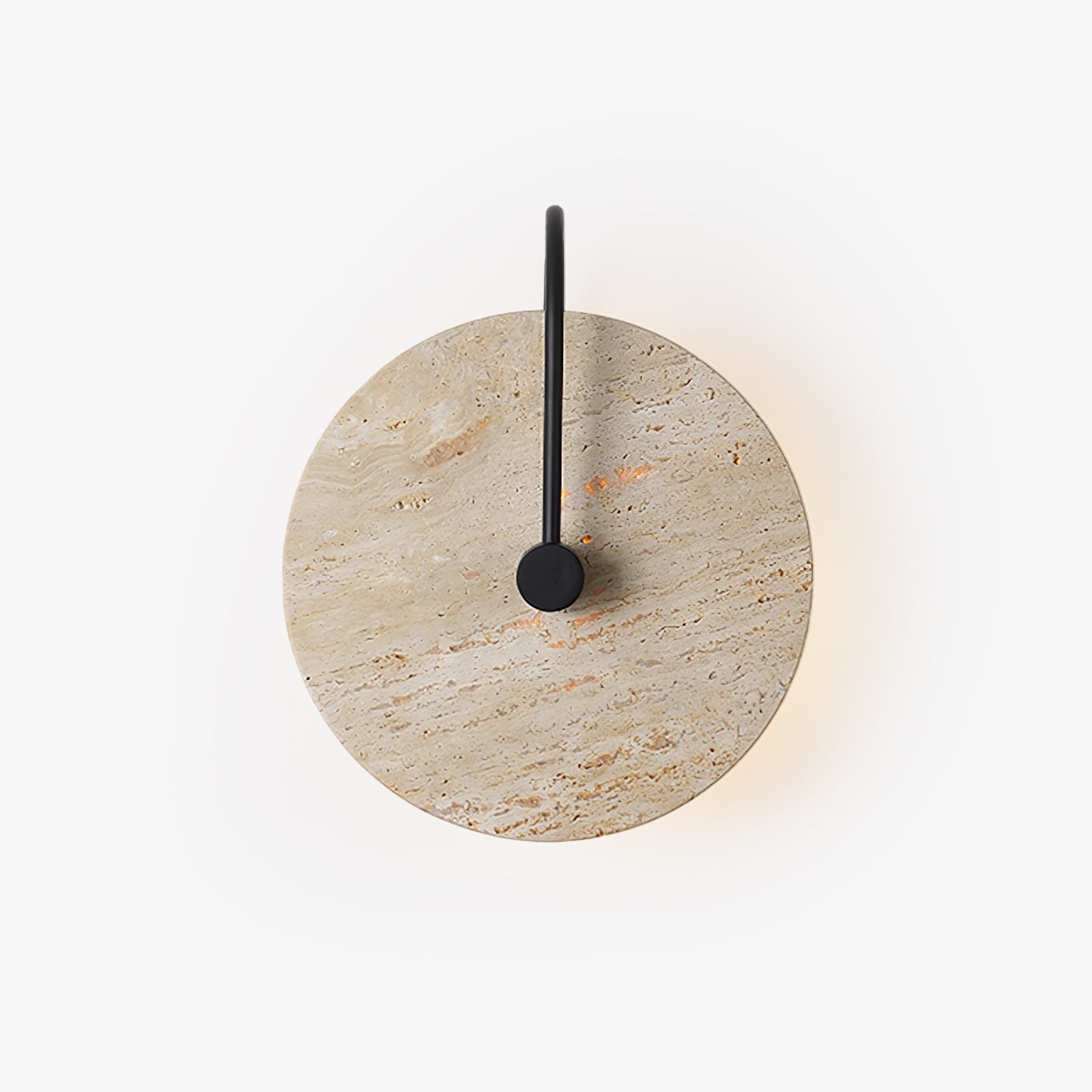 Simple Clock-Shaped Travertine Wall Lamp M25