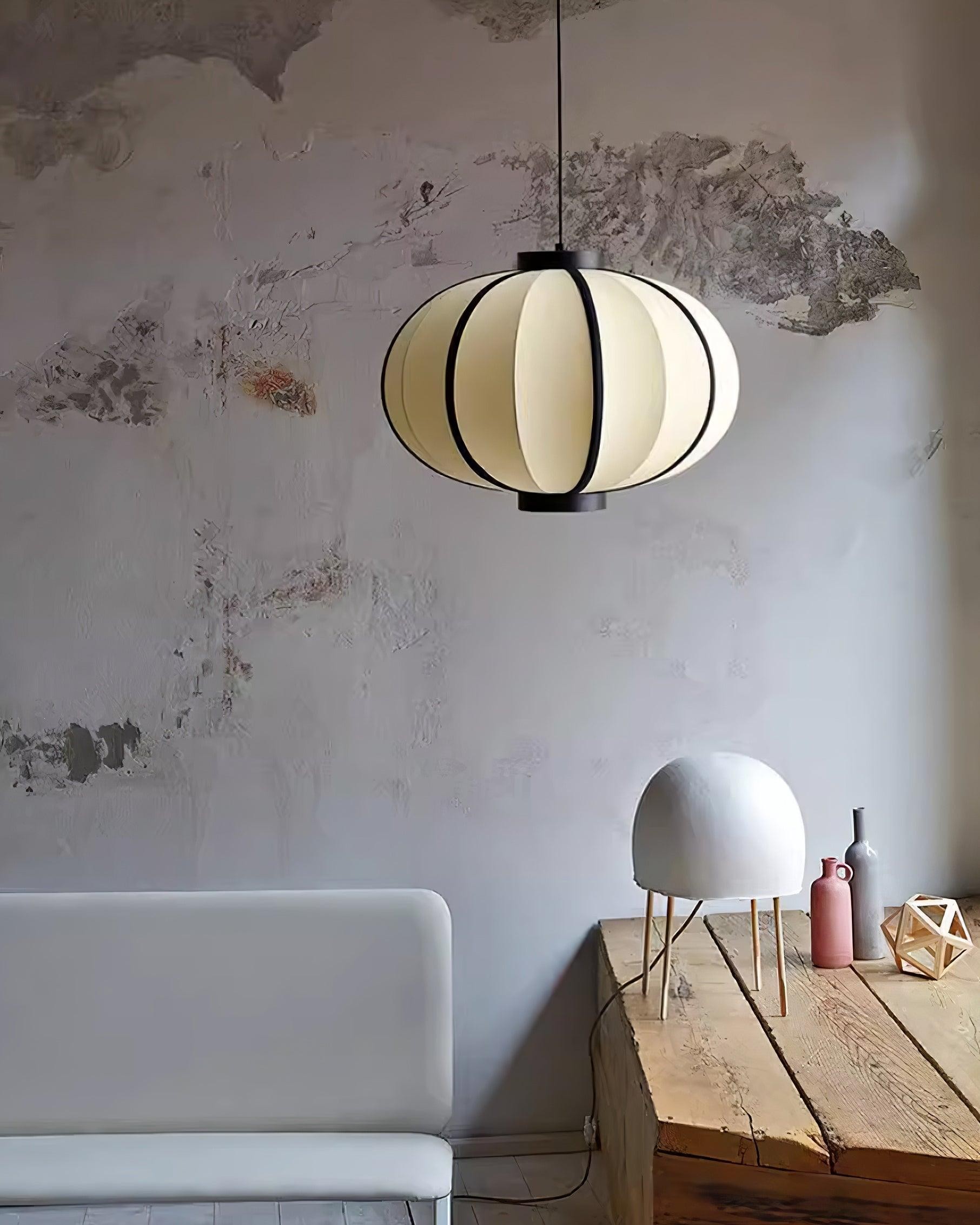 Minimalist Black and White Lantern Pendant Lamp M220