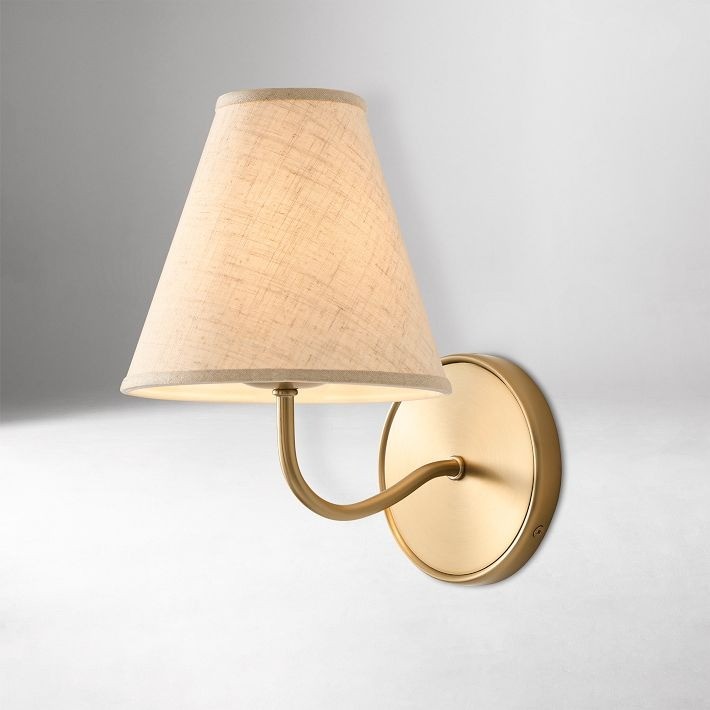Fibura Sleek Linen Shade Metal Wall Lamp T248