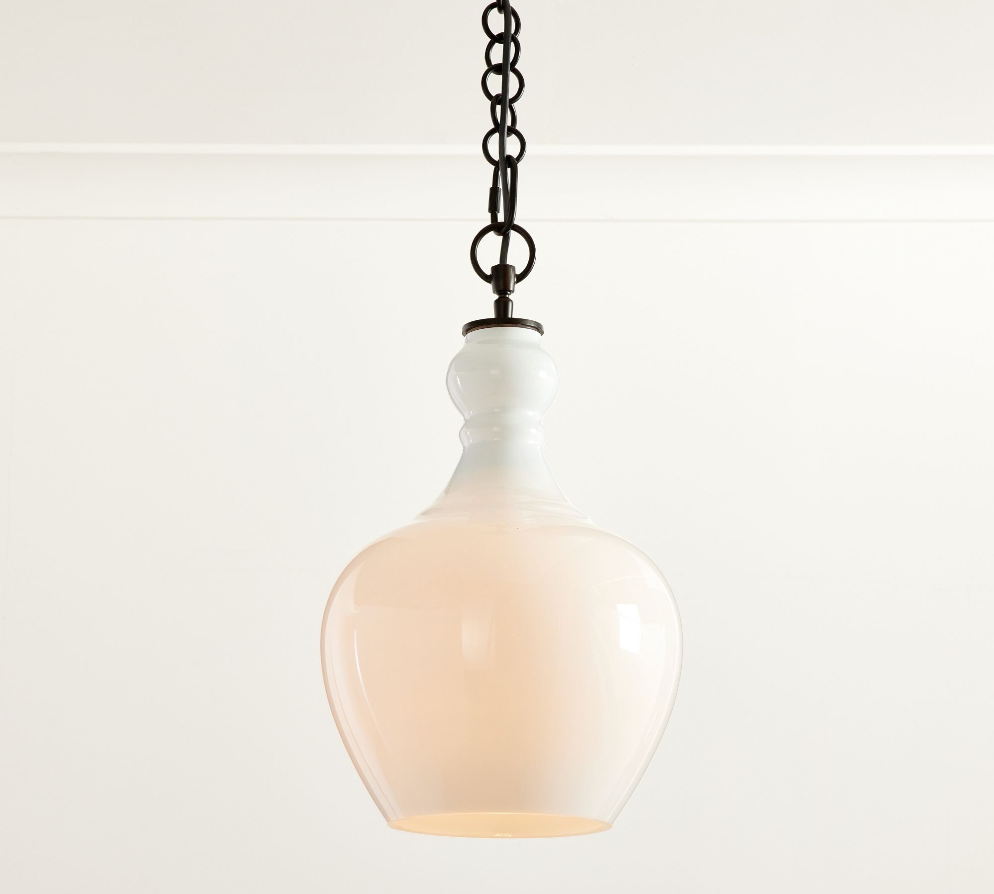 Lawson Glass Pendant Light - Recycled & Milk Glass with Bronze Accent T108