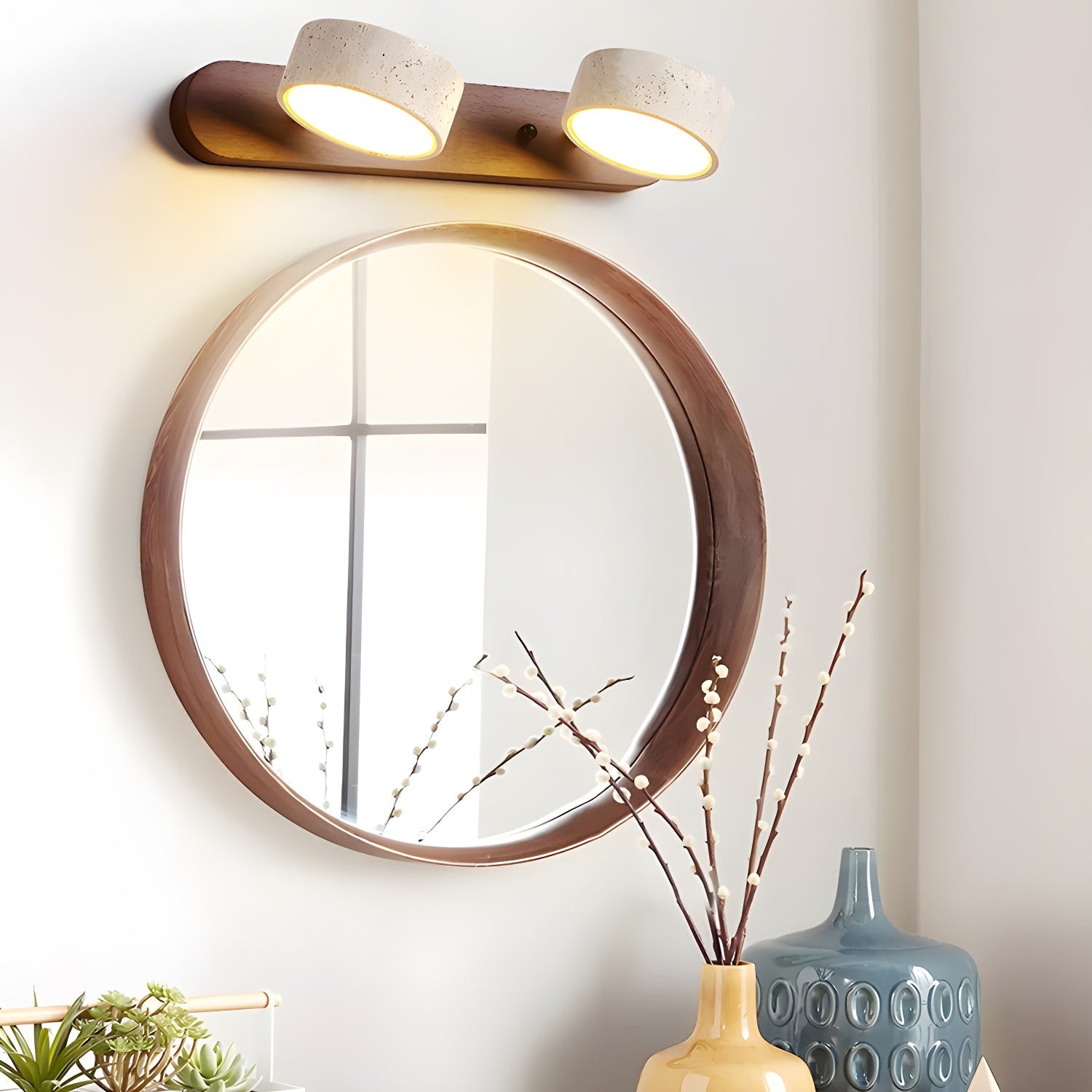Natural Travertine Dual Wall Lamp G115