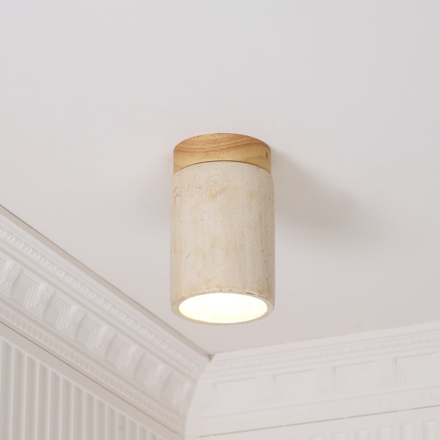 Marble Travertine Column Ceiling Lamp M510