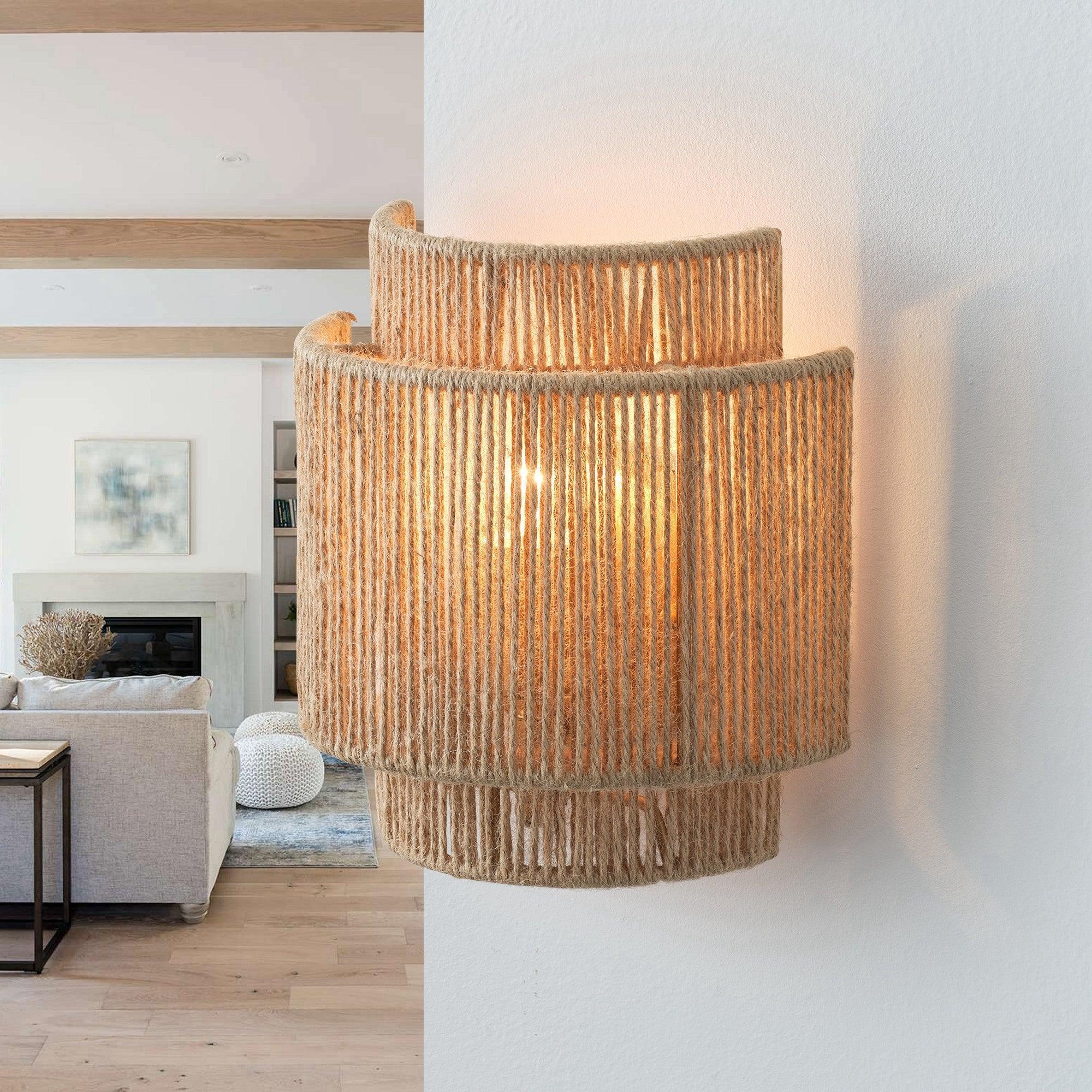 Bohemian Vintage Hand Woven LED Wall Light D794