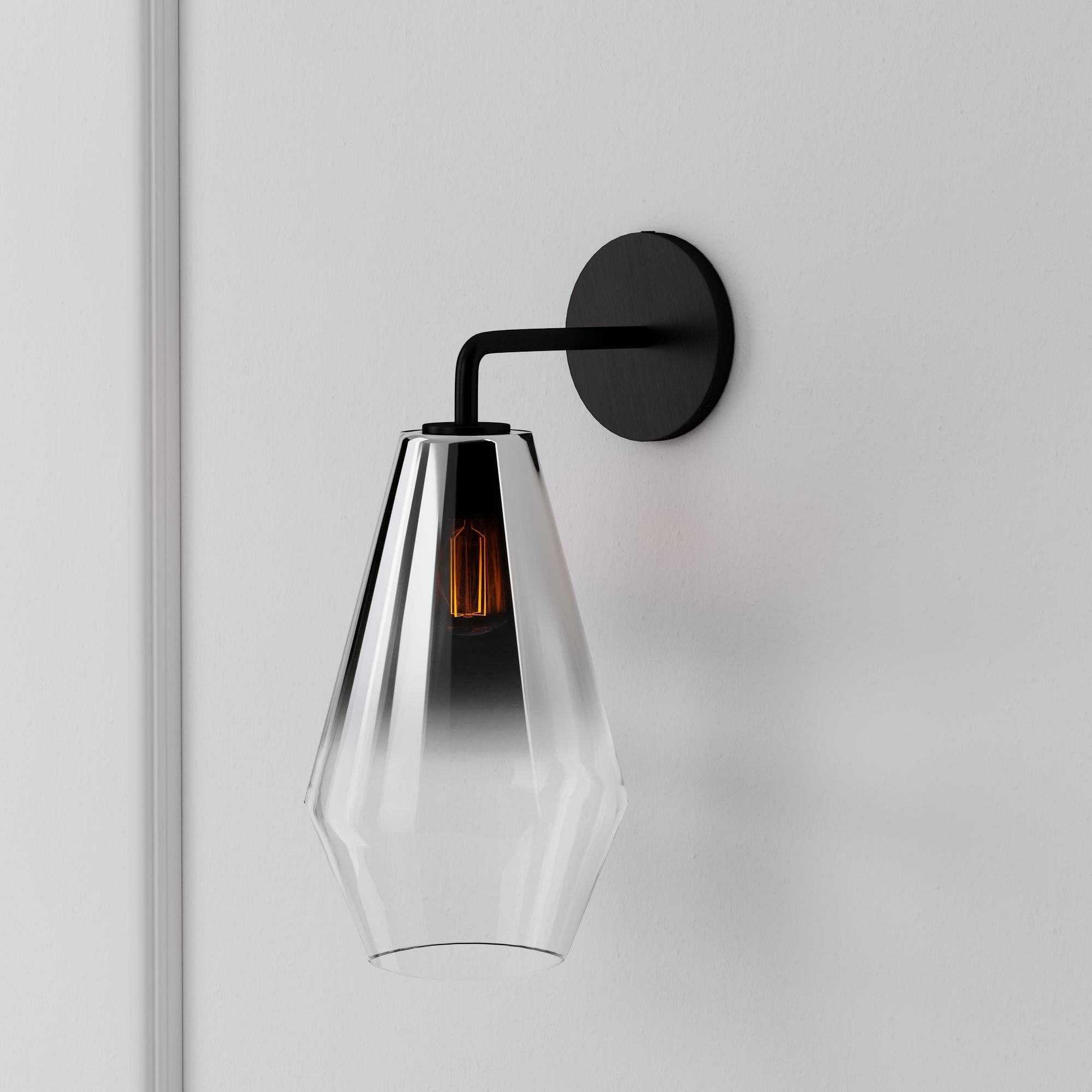 Merin Sculptural Milk Glass Geometric Wall Lamp T241