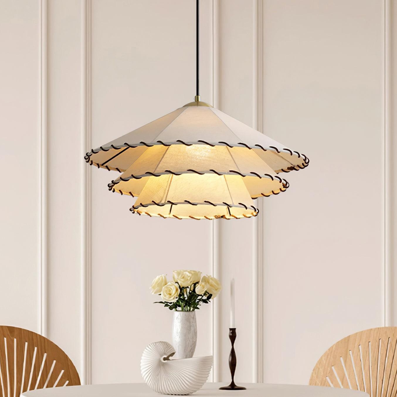 Vinatge Lotus Leaf Fabric Pendant Light M343