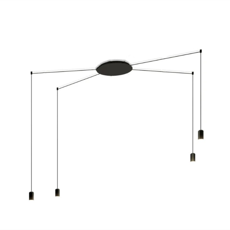 Industrial Black Wireflow Free Form LED Pendant Light