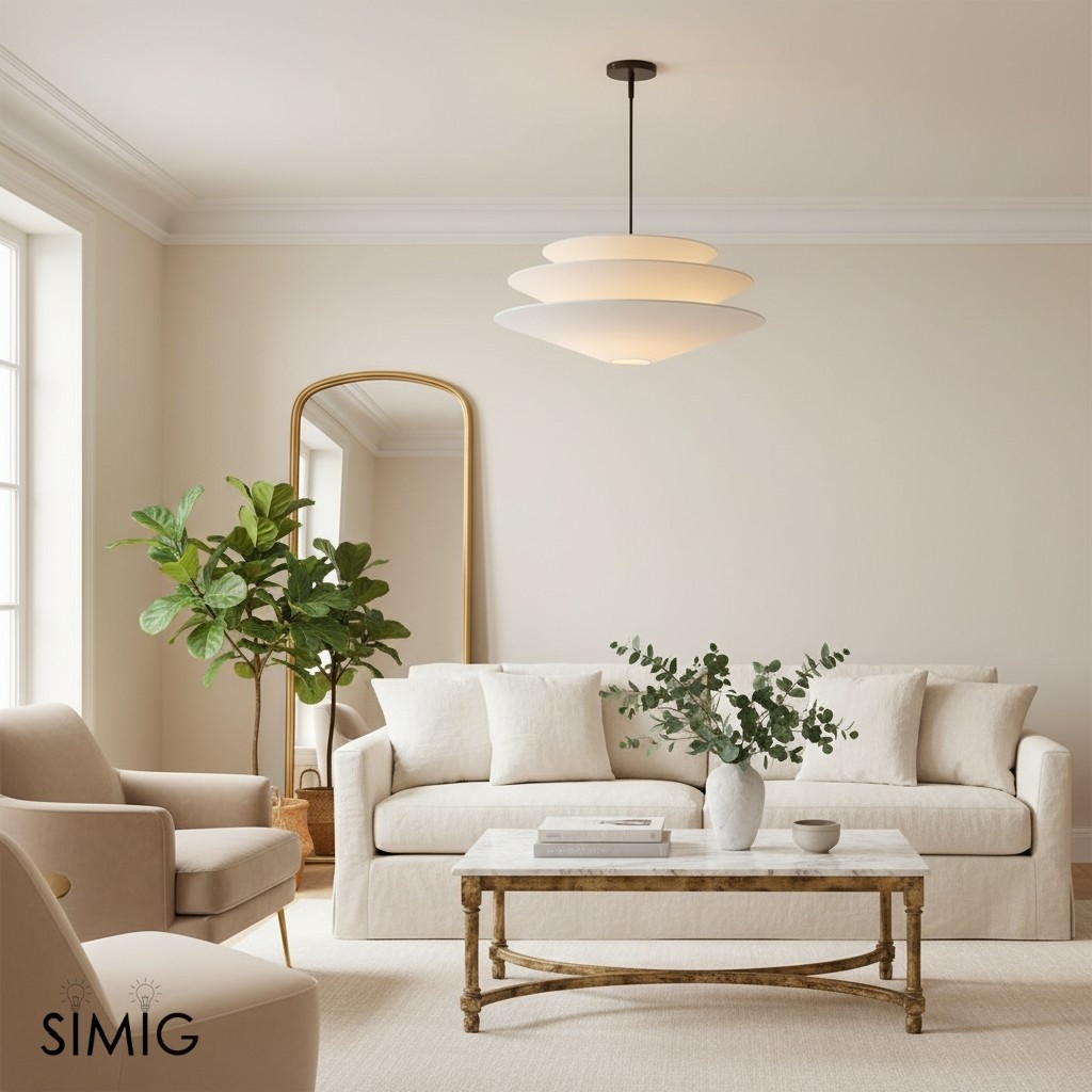 Solivara Minimalist Linen Pendant Light - Perfect for Dining Rooms & Offices T113