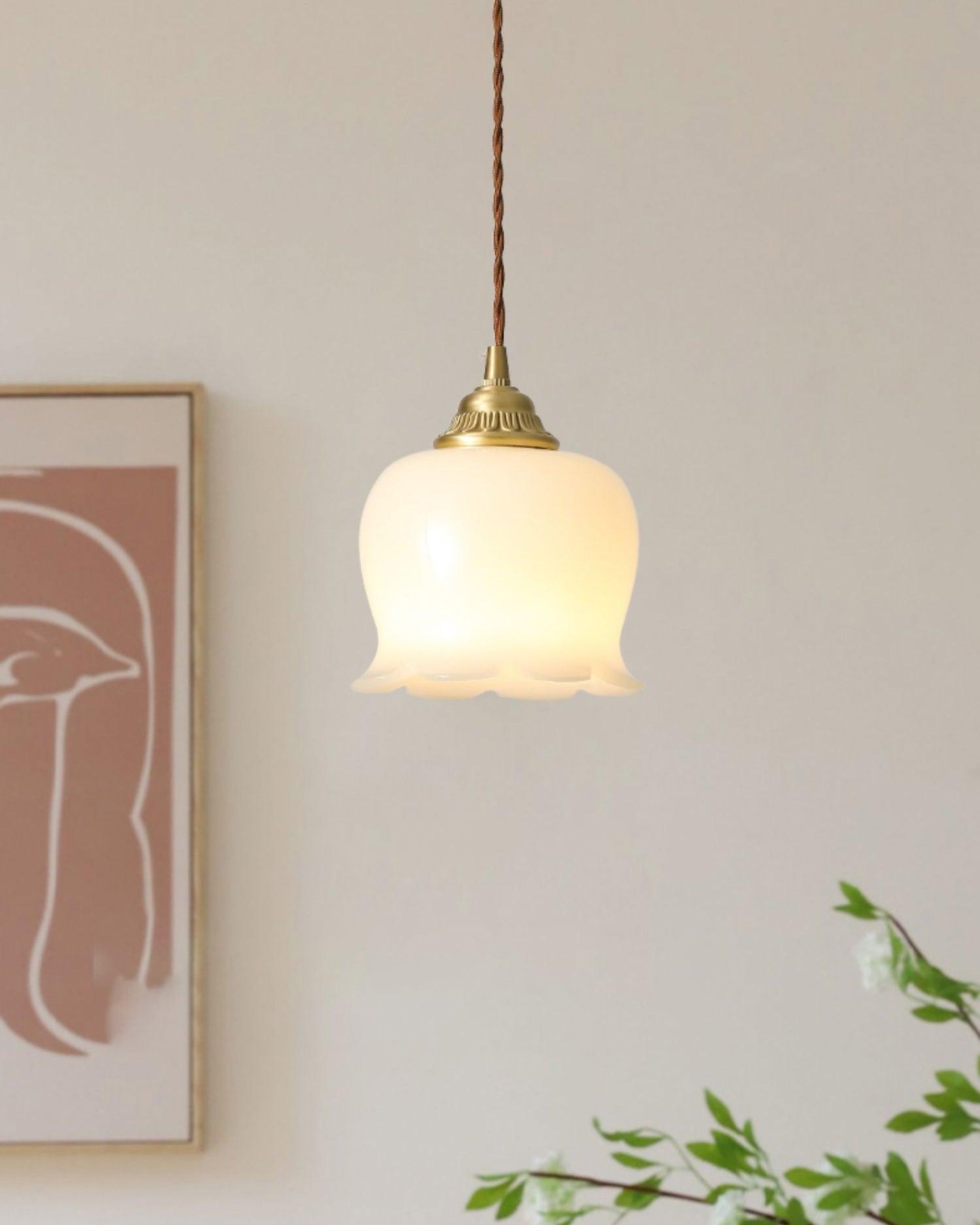 Traditional Glass Flower Pendant Lamp M316