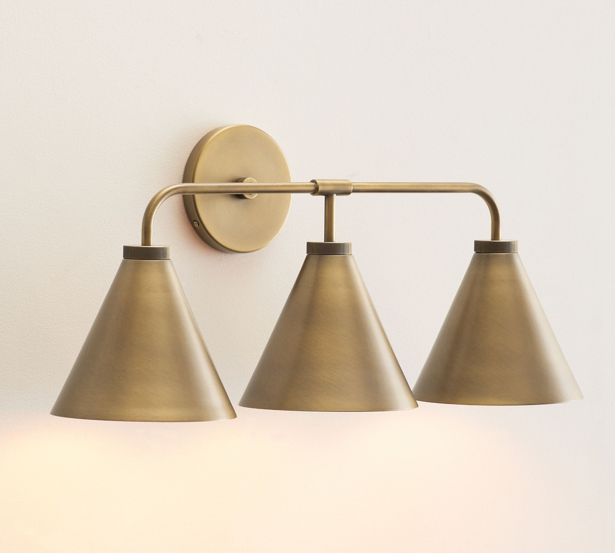Korvi Iron Tapered Sconce Light - Wall Fixture in Black or Brass T125